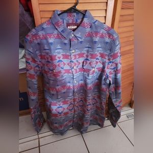 Tribal pattern button up jacket